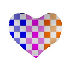 Checkerboard Again 9 Checkerboard Again 9 Standard 16  Premium Flano Heart Shape Cushions by impacteesstreetwearseven