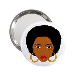 African American Woman With ?urly Hair 2 25  Handbag Mirrors by bumblebamboo