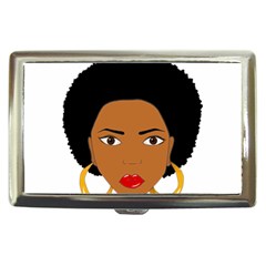 African American Woman With ?urly Hair Cigarette Money Case by bumblebamboo