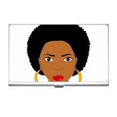 African American Woman With ?urly Hair Business Card Holder