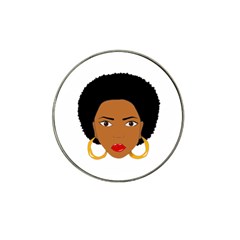 African American Woman With ?urly Hair Hat Clip Ball Marker