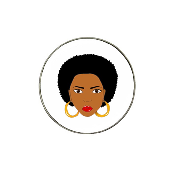 African American woman with сurly hair Hat Clip Ball Marker