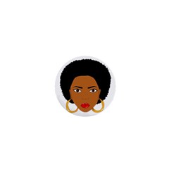 African American Woman With ?urly Hair 1  Mini Buttons by bumblebamboo