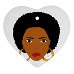 African American woman with сurly hair Ornament (Heart) Front