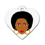 African American woman with сurly hair Dog Tag Heart (Two Sides) Front