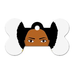 African American Woman With ?urly Hair Dog Tag Bone (one Side) by bumblebamboo