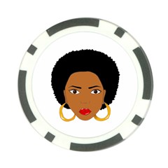 African American Woman With ?urly Hair Poker Chip Card Guard by bumblebamboo