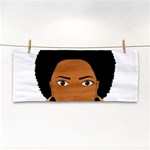 African American woman with сurly hair Hand Towel Front