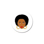 African American woman with сurly hair Golf Ball Marker Front