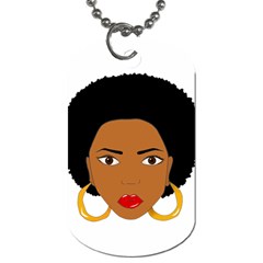 African American Woman With ?urly Hair Dog Tag (two Sides) by bumblebamboo