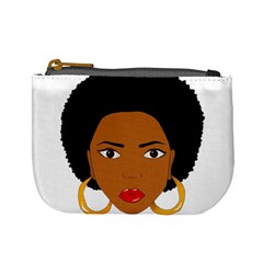 African American Woman With ?urly Hair Mini Coin Purse by bumblebamboo