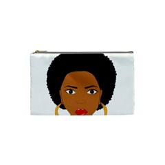 African American Woman With ?urly Hair Cosmetic Bag (small) by bumblebamboo