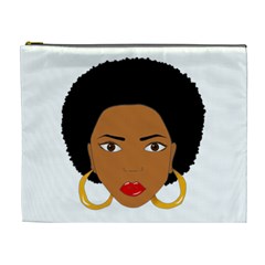 African American Woman With ?urly Hair Cosmetic Bag (xl) by bumblebamboo