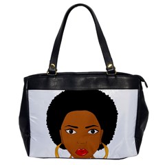 African American Woman With ?urly Hair Oversize Office Handbag by bumblebamboo