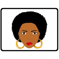 African American Woman With ?urly Hair Fleece Blanket (large)  by bumblebamboo