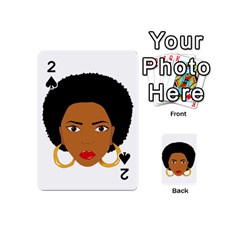 African American Woman With ?urly Hair Playing Cards 54 Designs (mini) by bumblebamboo