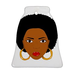 African American Woman With ?urly Hair Bell Ornament (two Sides) by bumblebamboo