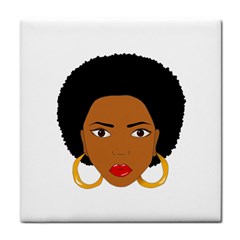 African American Woman With ?urly Hair Face Towel