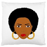 African American woman with сurly hair Large Cushion Case (One Side) Front