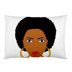 African American Woman With ?urly Hair Pillow Case by bumblebamboo