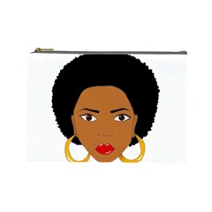 African American Woman With ?urly Hair Cosmetic Bag (large) by bumblebamboo