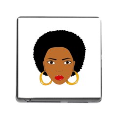 African American Woman With ?urly Hair Memory Card Reader (square 5 Slot) by bumblebamboo