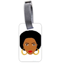 African American Woman With ?urly Hair Luggage Tag (one Side) by bumblebamboo