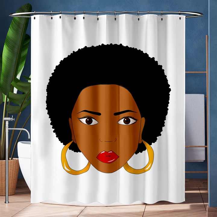 African American woman with сurly hair Shower Curtain 60  x 72  (Medium) 