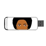 African American woman with сurly hair Portable USB Flash (Two Sides) Front