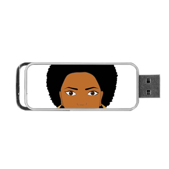 African American woman with сurly hair Portable USB Flash (Two Sides)