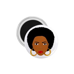 African American Woman With ?urly Hair 1 75  Magnets by bumblebamboo