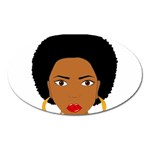 African American woman with сurly hair Oval Magnet Front