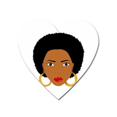 African American Woman With ?urly Hair Heart Magnet by bumblebamboo