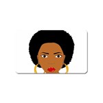 African American woman with сurly hair Magnet (Name Card) Front