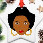 African American woman with сurly hair Star Ornament (Two Sides) Front