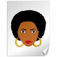 African American Woman With ?urly Hair Canvas 18  X 24  by bumblebamboo