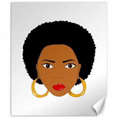 African American Woman With ?urly Hair Canvas 8  X 10  by bumblebamboo