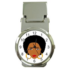 African American Woman With ?urly Hair Money Clip Watches by bumblebamboo