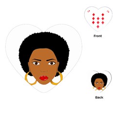 African American Woman With ?urly Hair Playing Cards Single Design (heart) by bumblebamboo