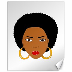 African American Woman With ?urly Hair Canvas 16  X 20  by bumblebamboo