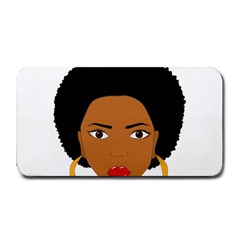 African American Woman With ?urly Hair Medium Bar Mats by bumblebamboo