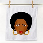 African American woman with сurly hair Face Towel Front