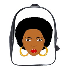 African American Woman With ?urly Hair School Bag (large)