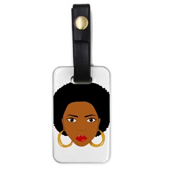 African American Woman With ?urly Hair Luggage Tag (one Side) by bumblebamboo