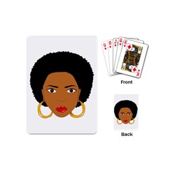 African American Woman With ?urly Hair Playing Cards Single Design (mini) by bumblebamboo