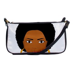 African American Woman With ?urly Hair Shoulder Clutch Bag by bumblebamboo