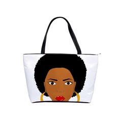 African American Woman With ?urly Hair Classic Shoulder Handbag by bumblebamboo