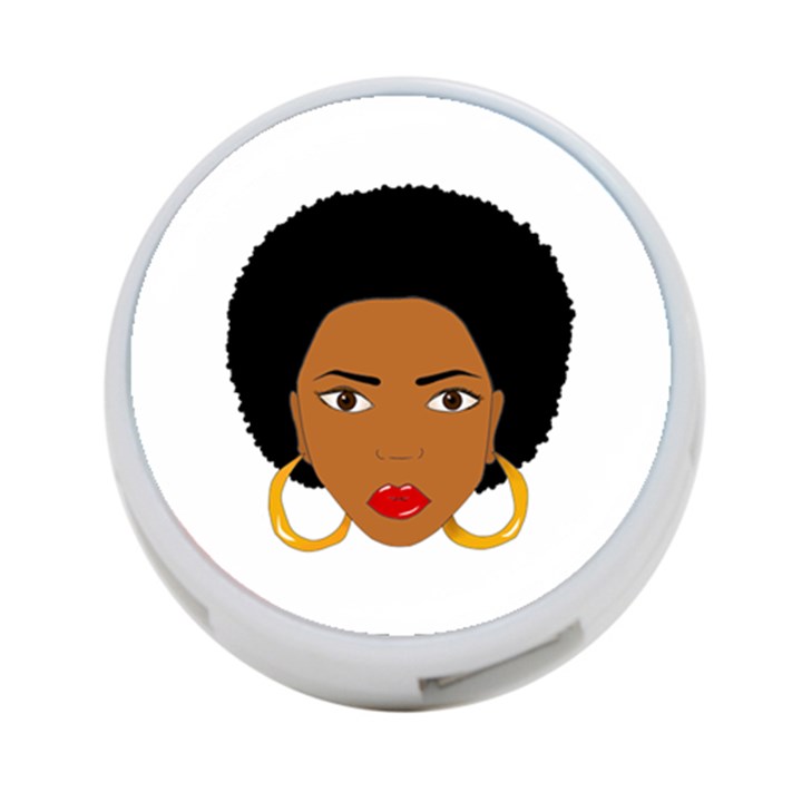 African American woman with сurly hair 4-Port USB Hub (Two Sides)