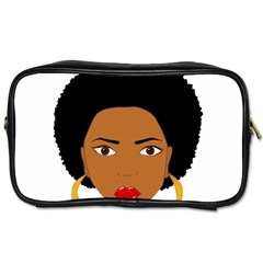 African American Woman With ?urly Hair Toiletries Bag (two Sides)