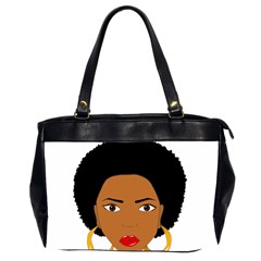 African American Woman With ?urly Hair Oversize Office Handbag (2 Sides) by bumblebamboo